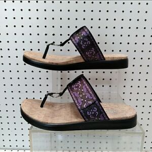 Alegri | Purple Sandals| Women Thong Flat Wedge Heel Slip Resistant Padded Comfy